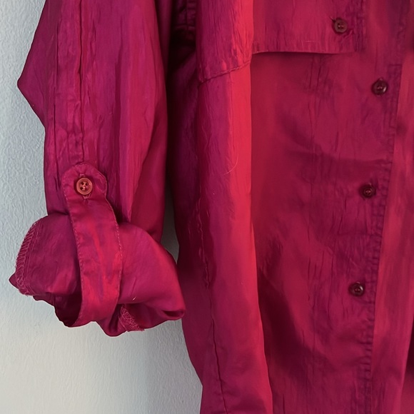 Diane Von Furstenberg Vintage Fuchsia Button Up Top - Picture 11 of 11